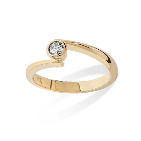 Diamond Gold Contemporary Engagement Ring