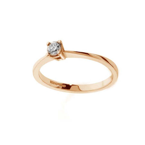 A Beautiful Diamond Claw Set Traditional Gold Engagement Ring