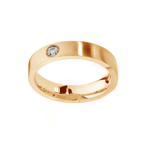 Flush Set Diamond Band in Gold Ring