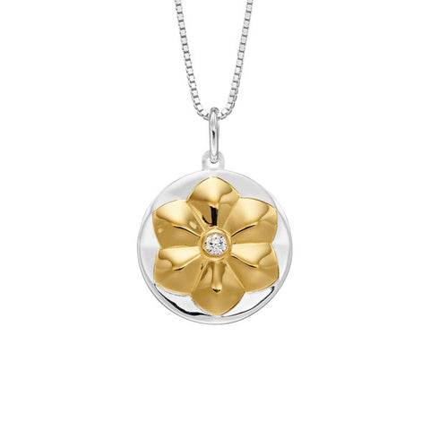 BLOOM PENDANT IN SILVER WITH GOLD VERMEIL