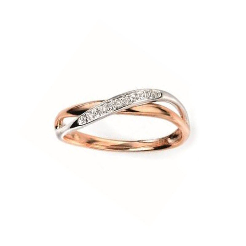 Diamond Twist Engagement Ring in White and Rose Gold