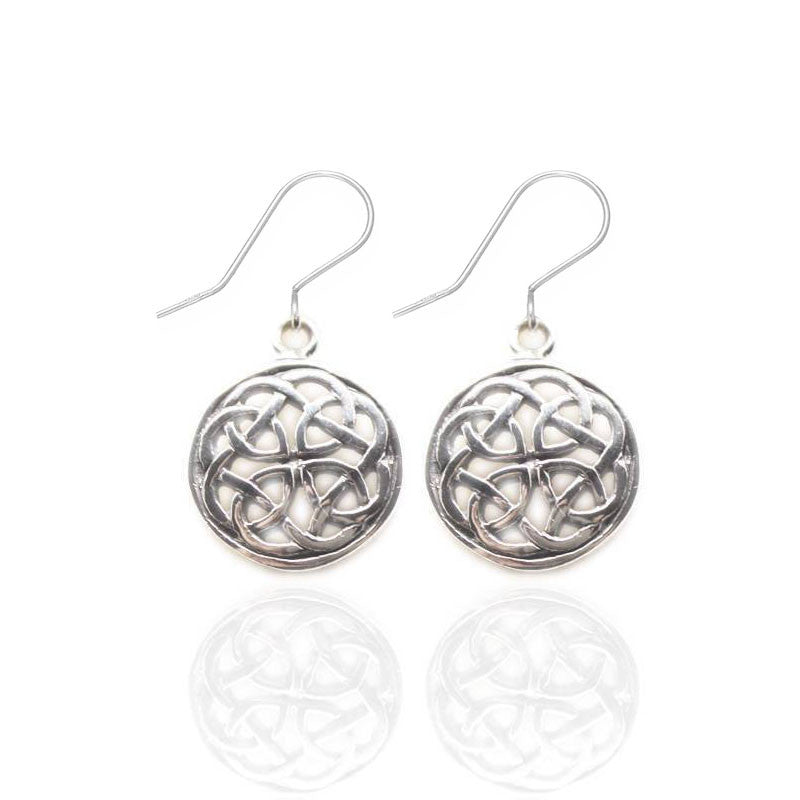 Circular Celtic Knot Earrings in Silver