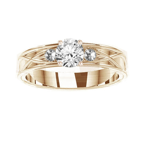 Celtic 3 Diamond Engagement Ring