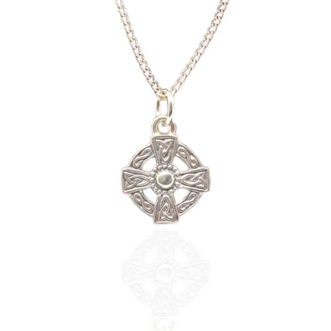 Celtic Cross Pendant Charm in Silver