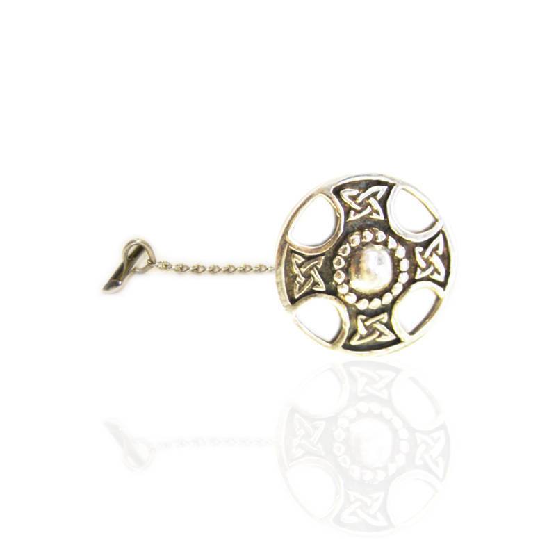 Celtic Cross Tie Tack in Silver