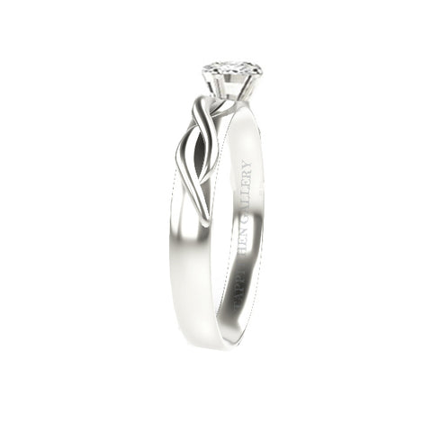 CELTIC SOLID DEMI TWIST ENGAGEMENT RING IN 9CT WHITE GOLD