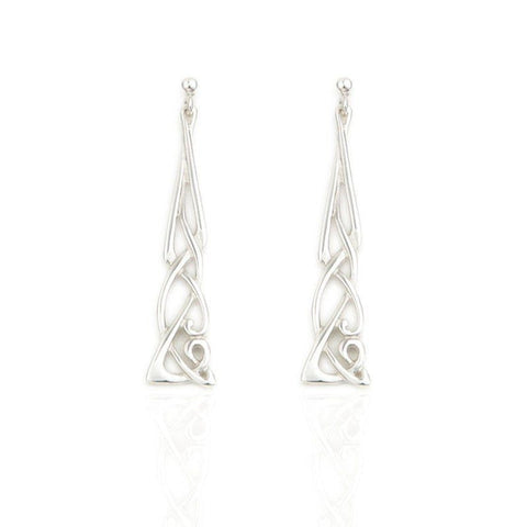 Celtic Drop Earrings In Silver