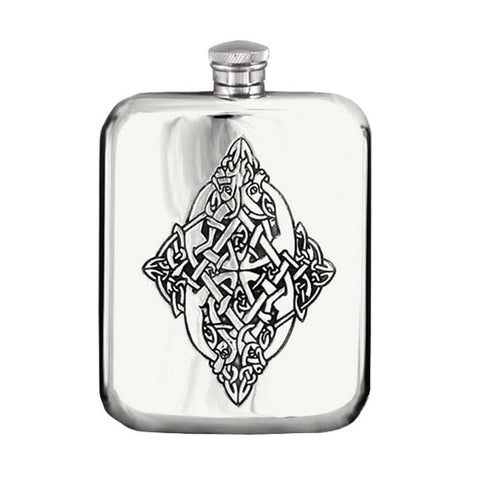 Celtic Hip Flask in Pewter