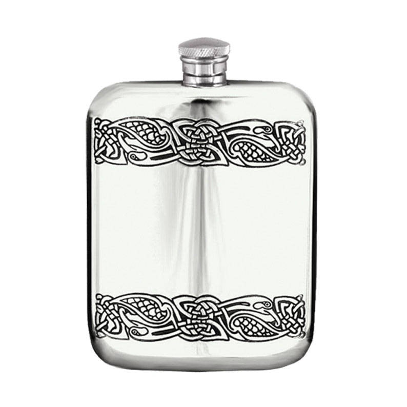 Celtic Hip Flask in Pewter