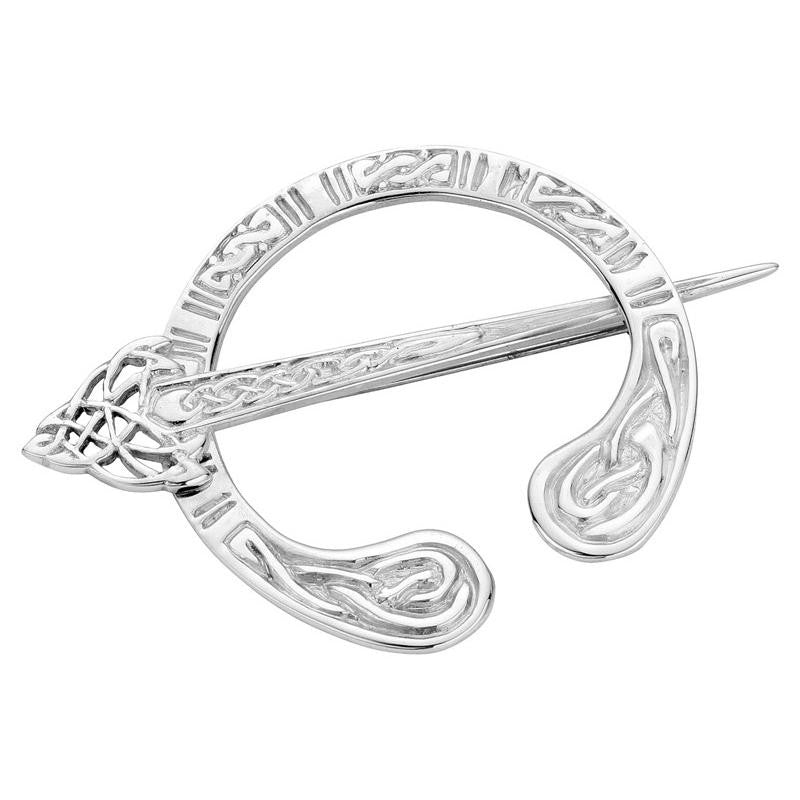 Celtic Interlace Penannular Brooch In Silver