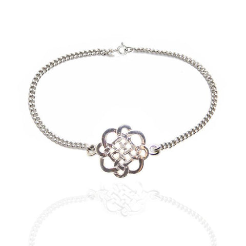 Celtic Knot Interlace Chain Bracelet in Silver