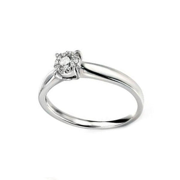 Claw Set Diamond Cluster Engagement Ring in White Gold