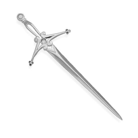 Celtic Scottish Claymore Sword Kilt Pin In Silver