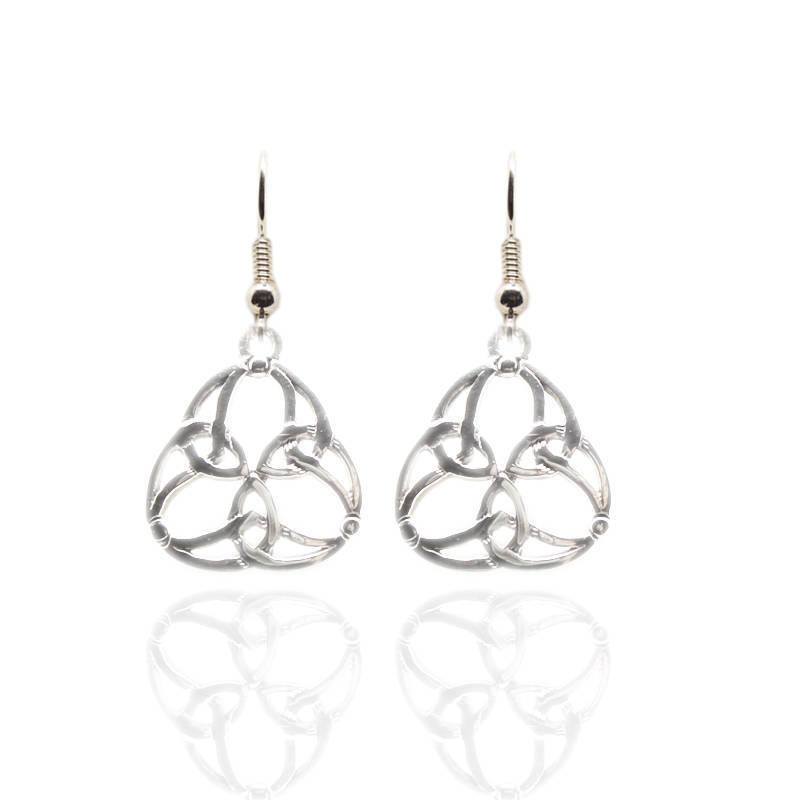 Celtic Trinity Knotwork Earrings in Silver