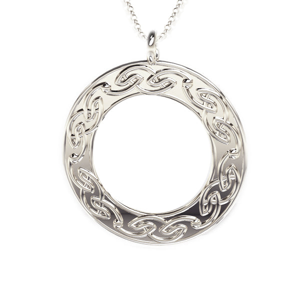 Open Celtic Flow Round Pendant in gold