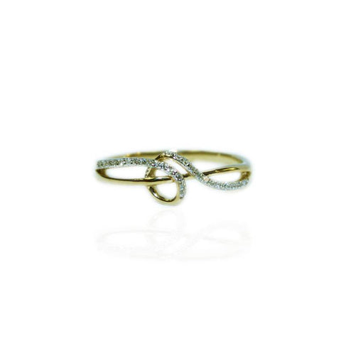 Diamond Celtic Twist Ring in Gold