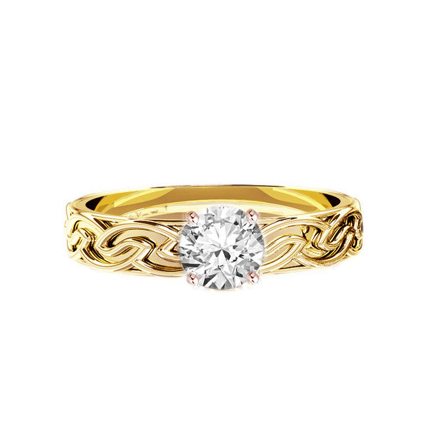 Unique Handmade Edinburgh Celtic Knot work Engagement Ring in white gold