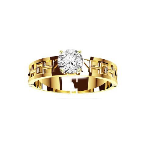 Unique Tartan Print Engagement Ring