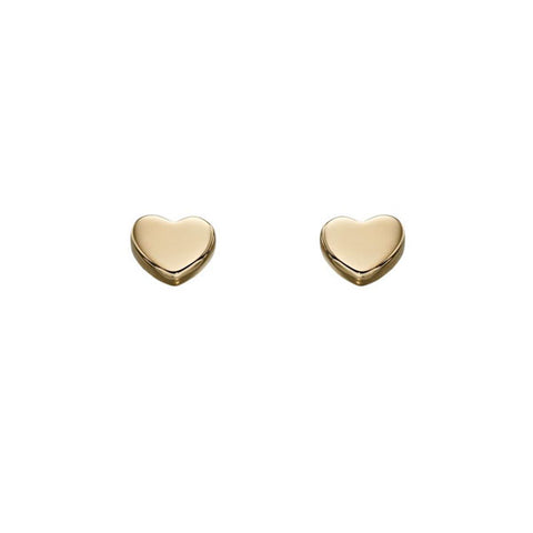 Wee Gold Solid Heart Stud Earrings