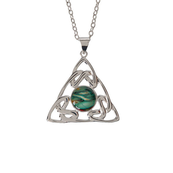 Heathergems Celtic Trinity Knotwork Pendant Necklace In Silver