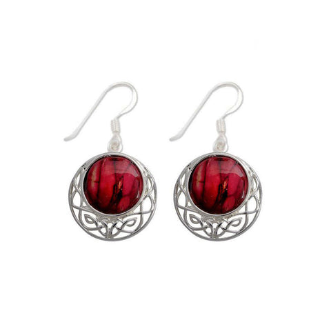 Heathergems Cormag Celtic Knot Drop Earrings In Silver