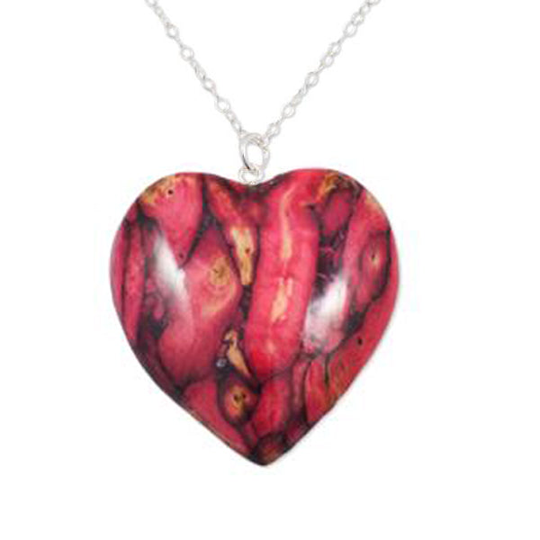 Heathergems Large Heart Pendant Necklace In Silver