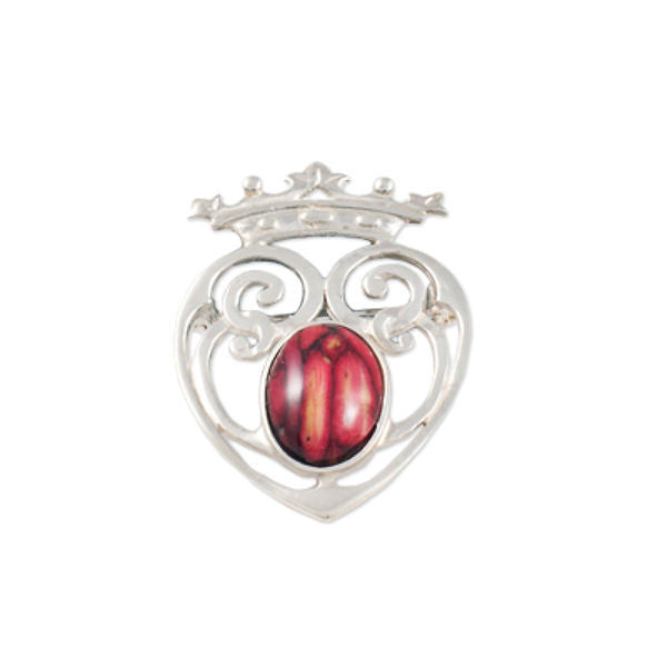 Heathergems Luckenbooth Heart Brooch In Silver