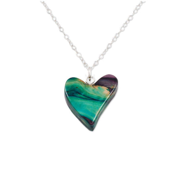 Heathergems Quirky Heart Pendant Necklace In Silver