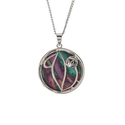 Heathergems Rennie Mackintosh Rose Pendant Necklace In Silver