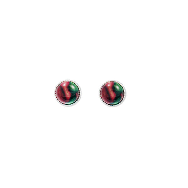 Heathergems Small Round Stud Earrings In Silver