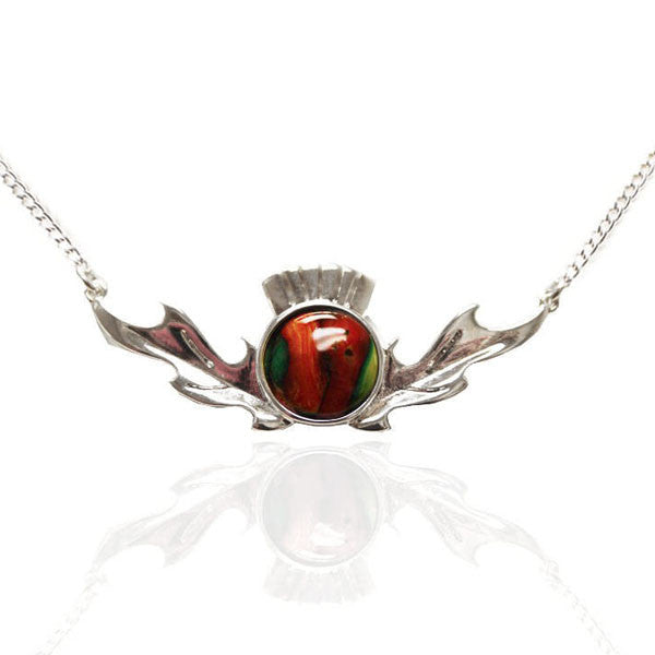 Heathergems Thistle Pendant Necklace In Silver