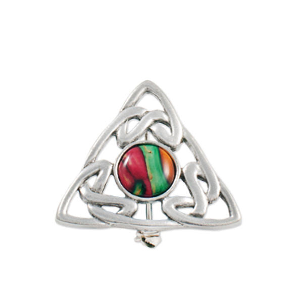 Heathergems Triskele Triangle Brooch In Pewter