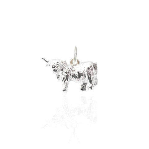 Highland Cow Charm in Silver