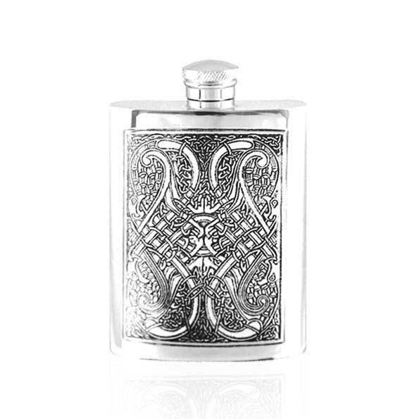 Hip Flask with Celtic Design in Pewter