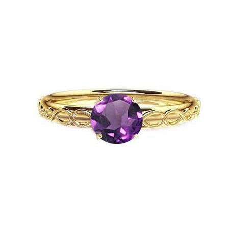 Infinity Celtic Amethyst Engagement Ring