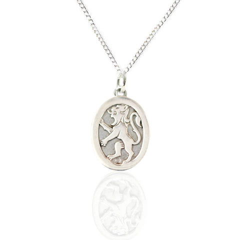 Lion Rampant Charm Pendant in Silver