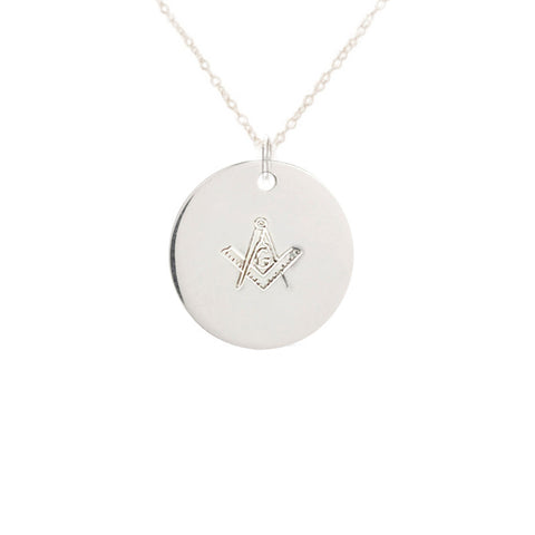 Masonic Compass G Round Necklace