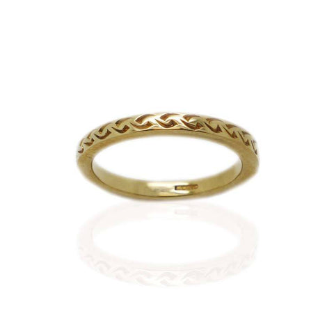 Modern Celtic Design Ring in Gold