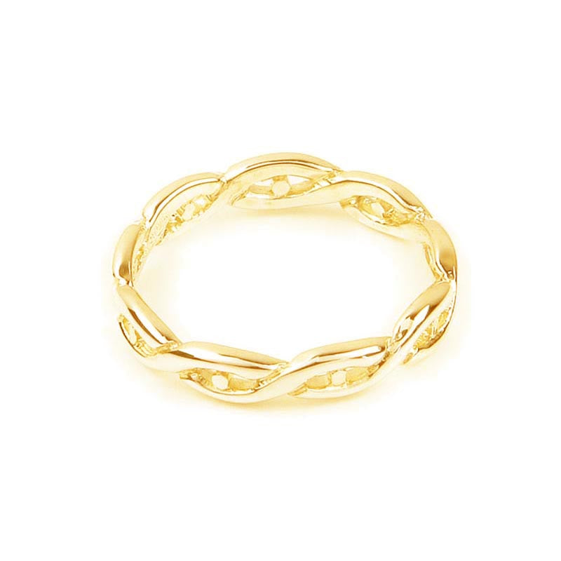 Celtic Eternal Knot work Twist Ring in Gold