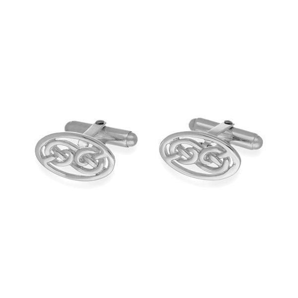 Oval Celtic Knotwork Cufflinks In Silver