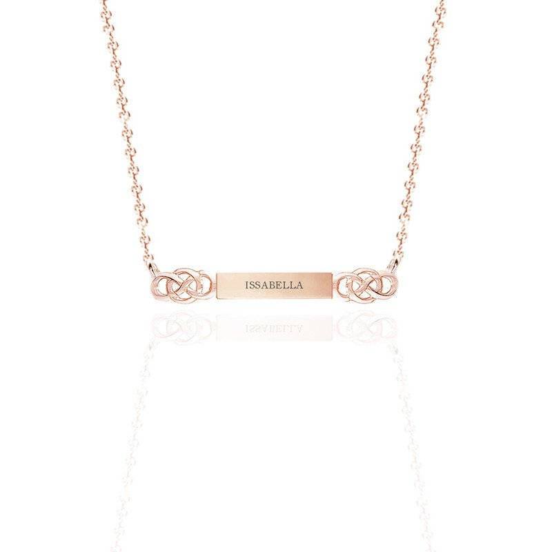 Personalised Name Bar Celtic Layered Necklace in Gold Vermeil