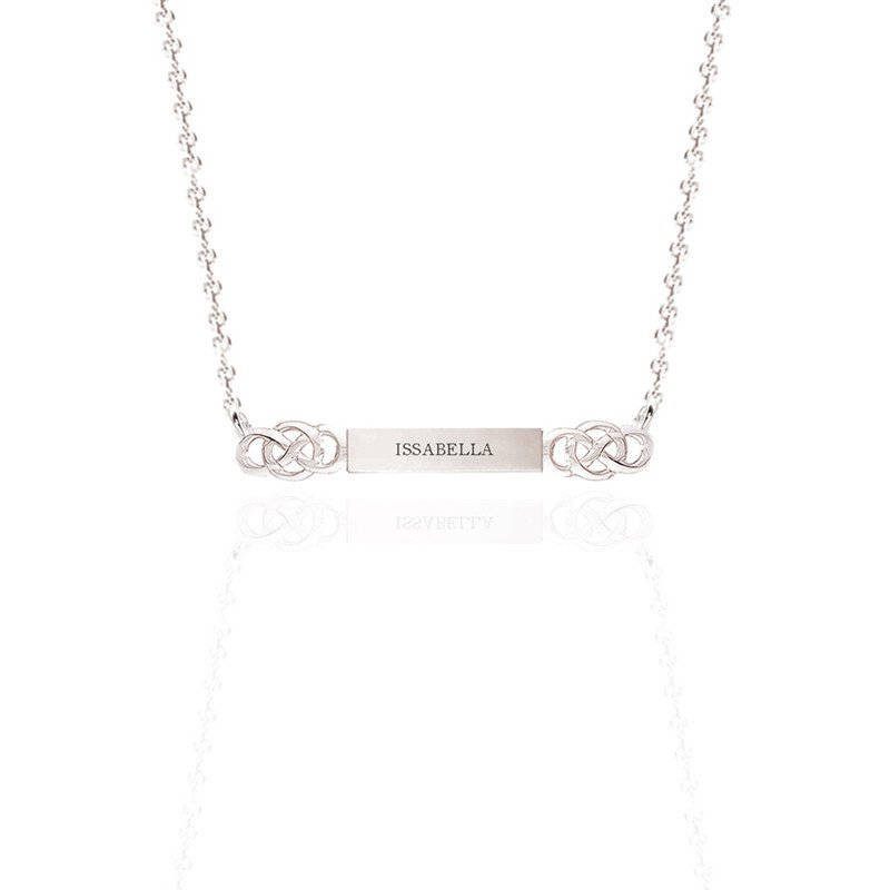 Personalised Name Bar Celtic Layered Necklace In Silver – Tappit