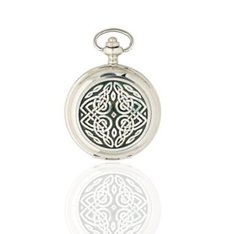 Celtic Eternal Knot Mechanical Pocket Watch in Pewter