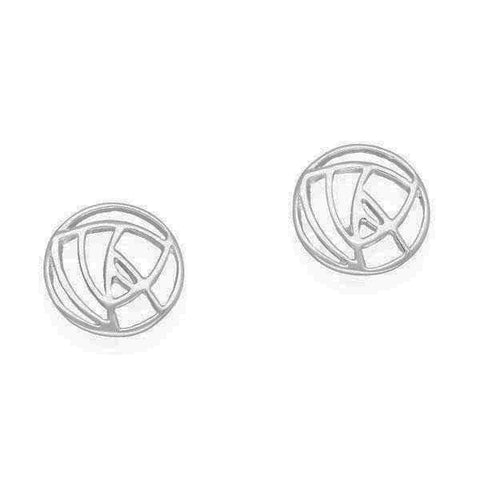 Rennie Mackintosh Small Round Rose Stud Earrings in Silver