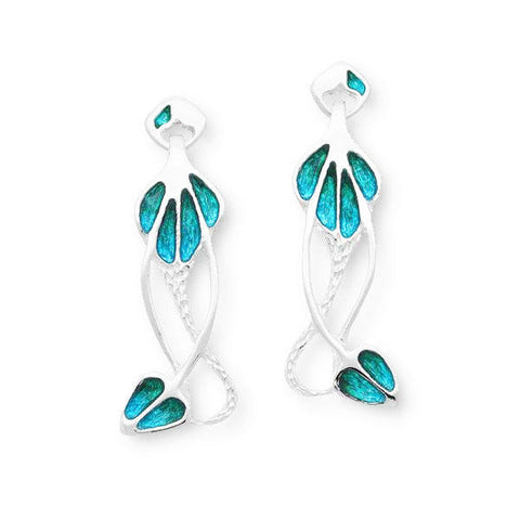 Rennie Mackintosh Turquoise Drop Earrings in Silver