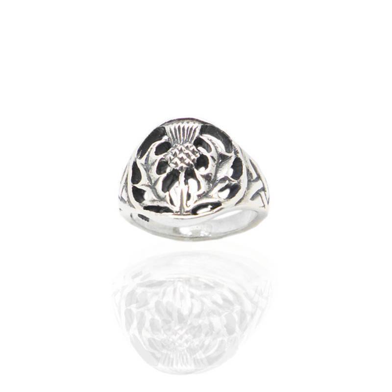 Scottish Thistle Ring in Silver