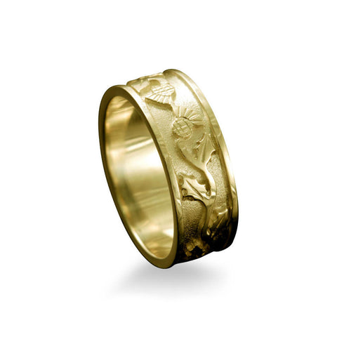 Scottish Thistle Ring with Entwined Motif