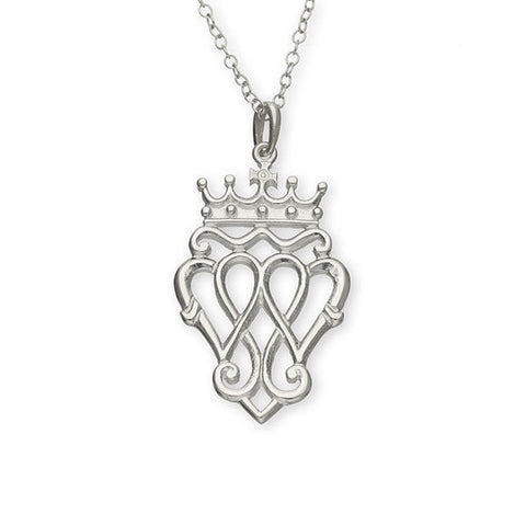Scottish Traditional Triple Heart Luckenbooth Pendant in Silver