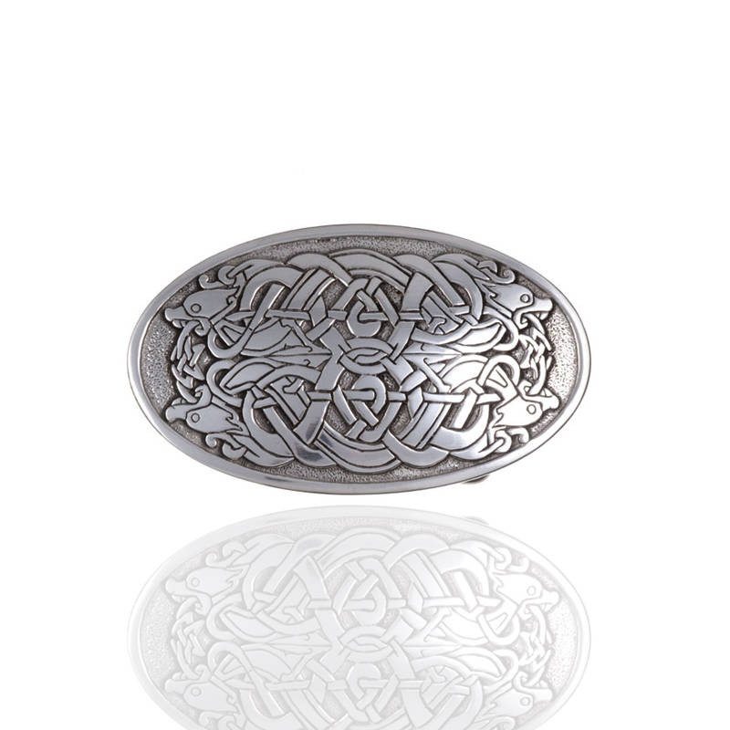 Serpent Belt Buckle In Pewter