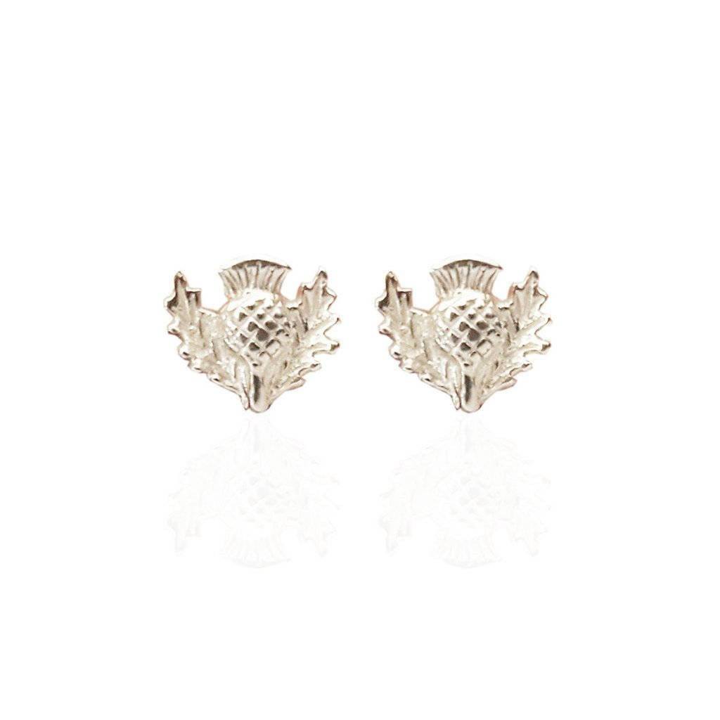 Small Thistle Studs in Silver